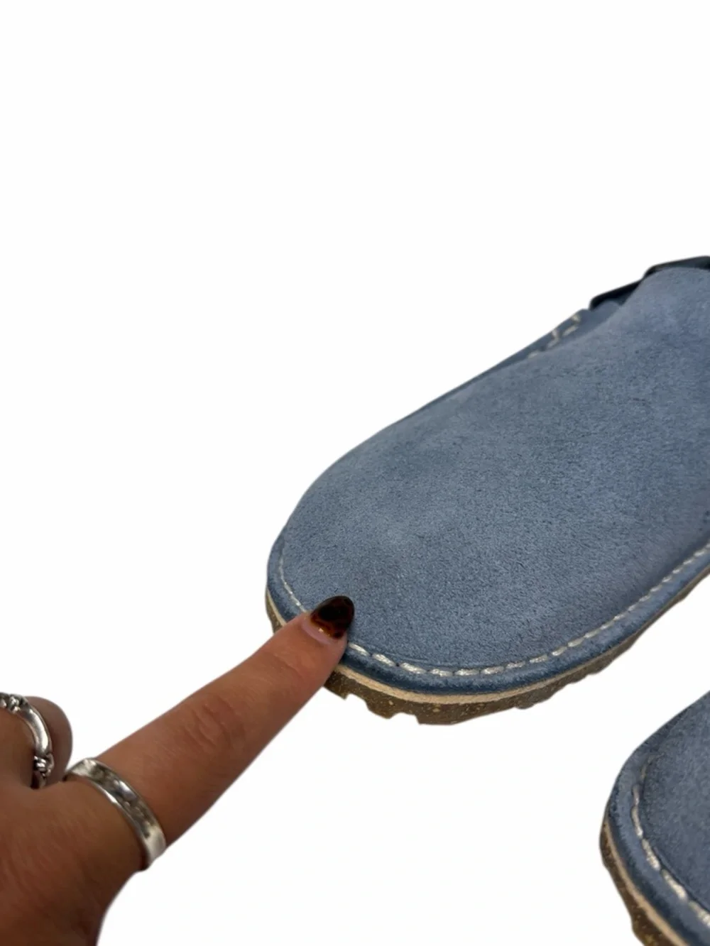 Birkenstock Lutry Premium Suede Clogs In Elemental Blue Size 39 - Picture 5 of 9